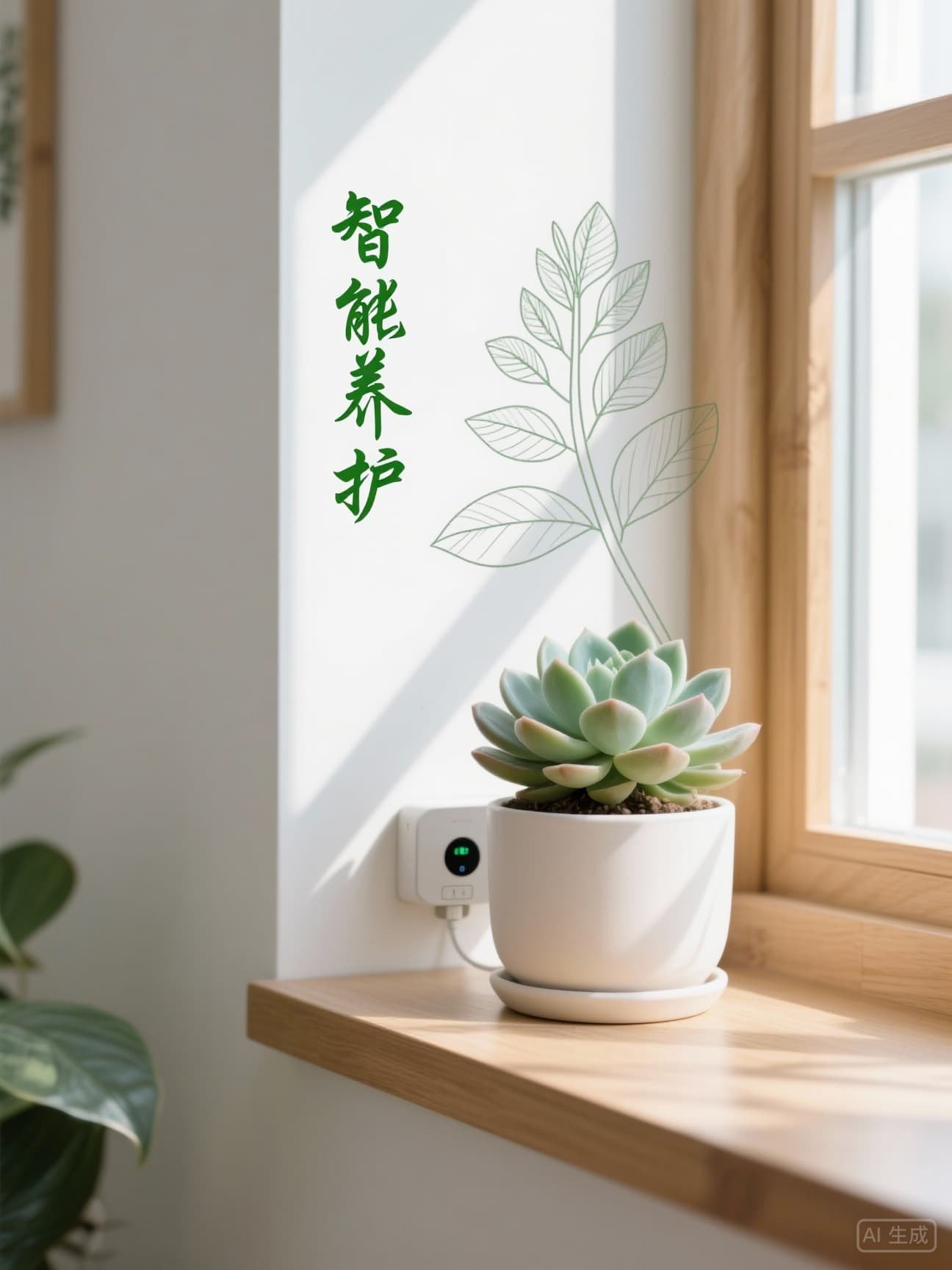 北欧智能绿植特写